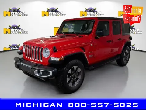 Red 2021 Jeep Wrangler Unlimited Sahara for sale in Michigan Center, MI