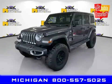 Gray 2021 Jeep Wrangler Unlimited Sahara for sale in Michigan Center, MI