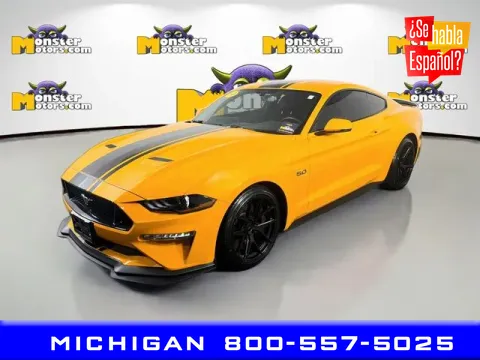 Orange 2019 Ford Mustang GT Premium for sale in Michigan Center, MI