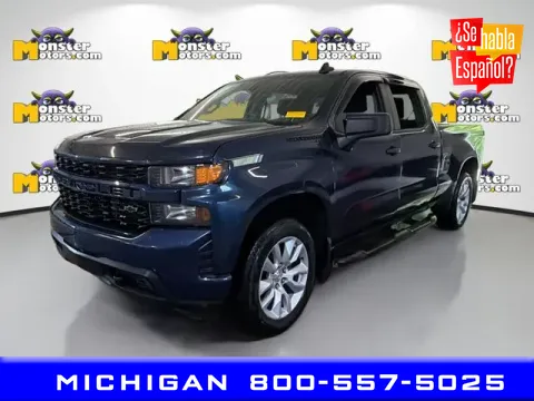 Blue 2021 Chevrolet Silverado 1500 Custom for sale in Michigan Center, MI