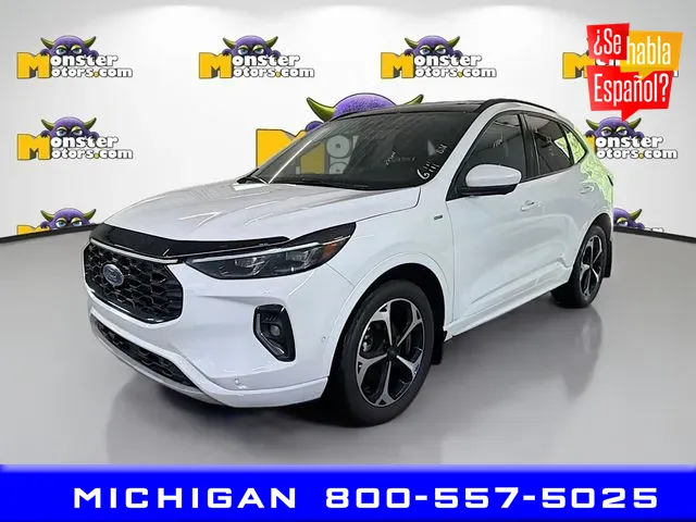 White 2023 Ford Escape Hybrid ST-Line Elite for sale in Michigan Center, MI