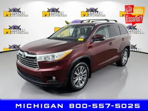 Red 2016 Toyota Highlander XLE V6 for sale in Michigan Center, MI