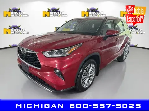 Red 2021 Toyota Highlander Platinum for sale in Michigan Center, MI