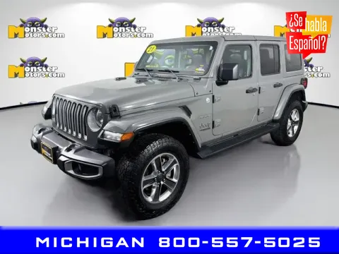 Gray 2021 Jeep Wrangler Unlimited Sahara for sale in Michigan Center, MI