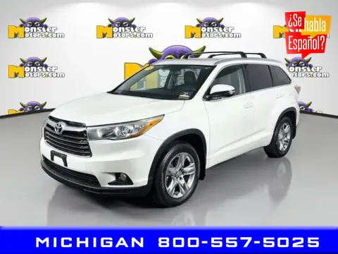 White 2015 Toyota Highlander Limited for sale in Michigan Center, MI