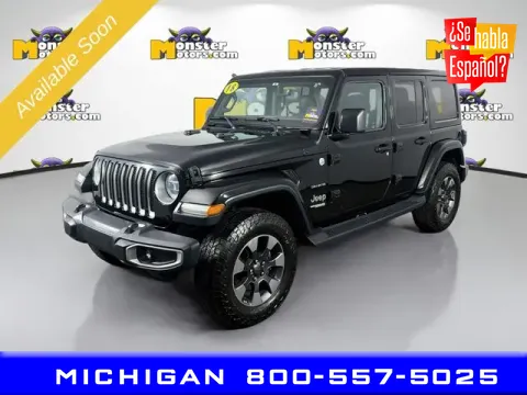 Black 2018 Jeep Wrangler Unlimited Sahara for sale in Michigan Center, MI