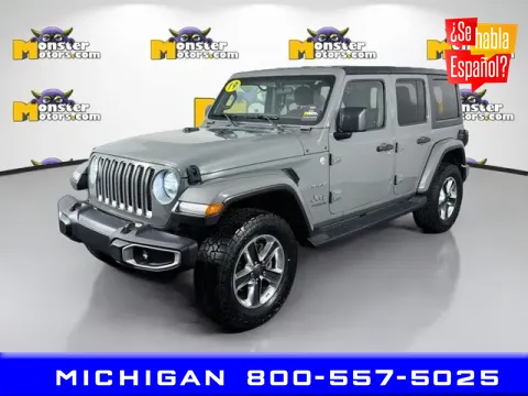 Gray 2019 Jeep Wrangler Unlimited Sahara for sale in Michigan Center, MI