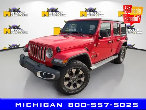 Red 2019 Jeep Wrangler Unlimited Sahara for sale in Michigan Center, MI