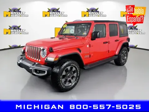 Red 2019 Jeep Wrangler Unlimited Sahara for sale in Michigan Center, MI