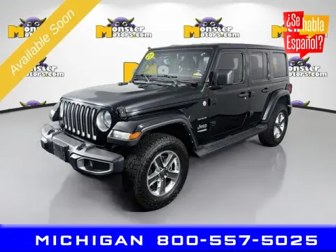Black 2021 Jeep Wrangler Unlimited Sahara for sale in Michigan Center, MI