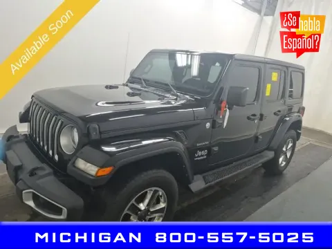 Black 2021 Jeep Wrangler Unlimited Sahara for sale in Michigan Center, MI