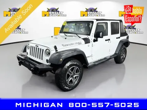 White 2014 Jeep Wrangler Unlimited Sport for sale in Michigan Center, MI