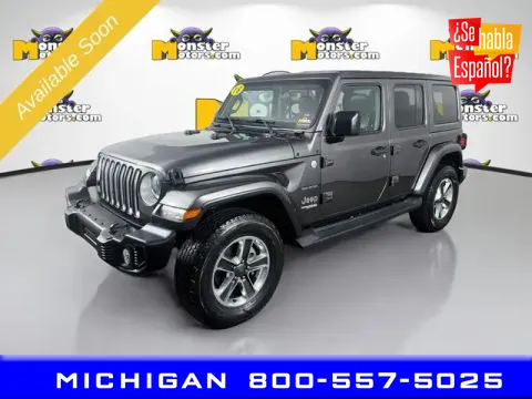 Gray 2018 Jeep Wrangler Unlimited Sahara for sale in Michigan Center, MI