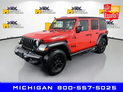 Red 2021 Jeep Wrangler Unlimited Willys for sale in Michigan Center, MI
