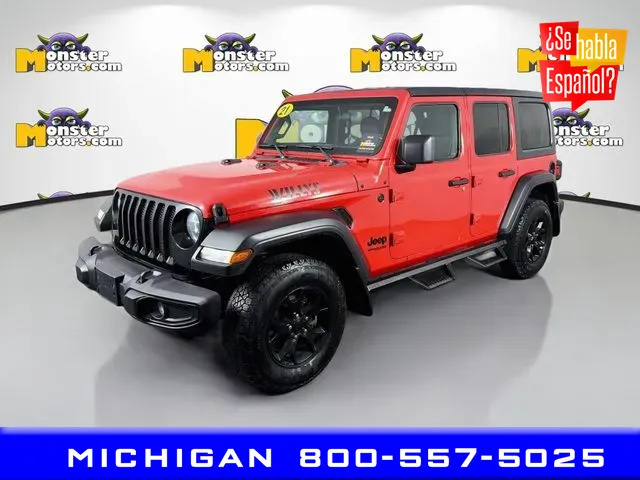 Red 2021 Jeep Wrangler Unlimited Willys for sale in Michigan Center, MI