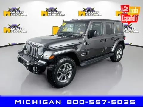 Gray 2018 Jeep Wrangler Unlimited Sahara for sale in Michigan Center, MI