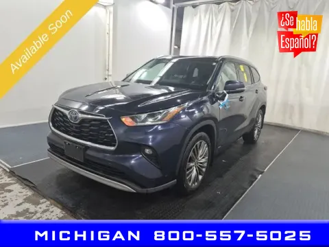 Blue 2021 Toyota Highlander Hybrid Platinum for sale in Michigan Center, MI