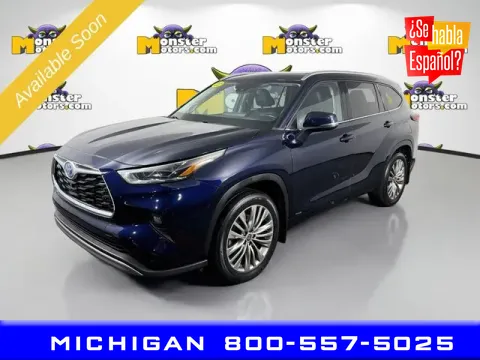 Blue 2022 Toyota Highlander Hybrid Platinum for sale in Michigan Center, MI