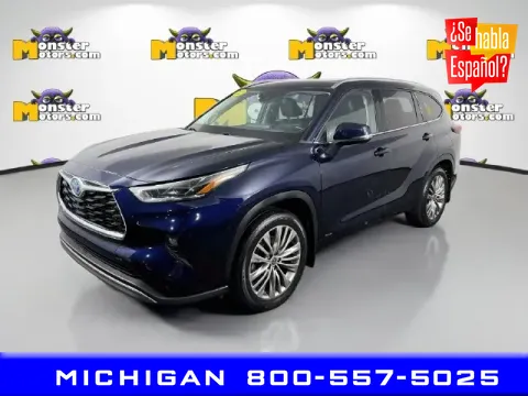 Blue 2022 Toyota Highlander Hybrid Platinum for sale in Michigan Center, MI