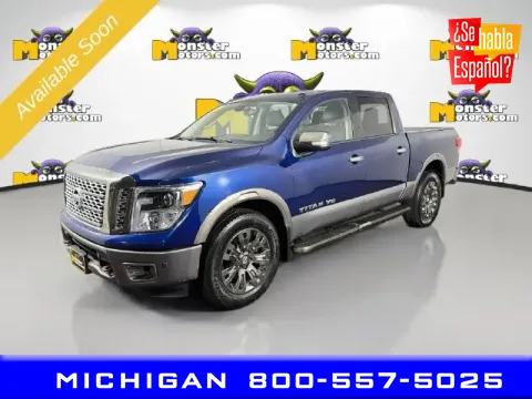 Blue 2018 Nissan Titan Platinum Reserve for sale in Michigan Center, MI