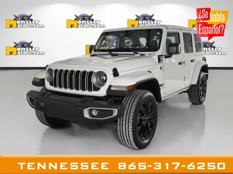 White 2025 Jeep Wrangler Sahara 4xe for sale in Louisville, TN