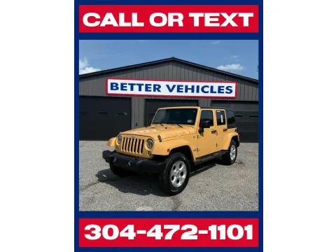 Yellow 2014 Jeep Wrangler Unlimited Sahara Unlimited 4x4 for sale in Buckhannon, WV