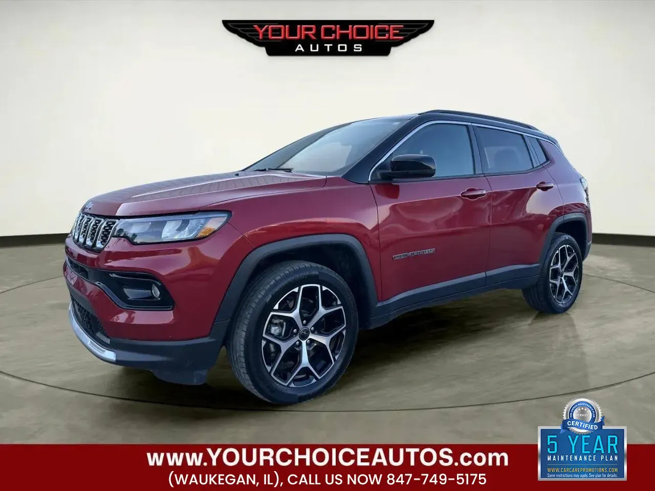 Red 2025 Jeep Compass Limited for sale in Waukegan, IL