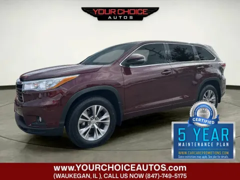 Red 2015 Toyota Highlander LE AWD 4dr SUV for sale in Waukegan, IL