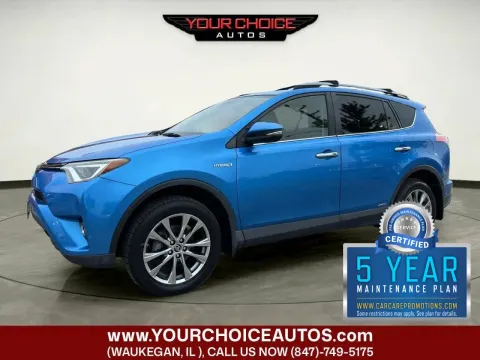 Blue 2018 Toyota RAV4 Hybrid Limited for sale in Waukegan, IL