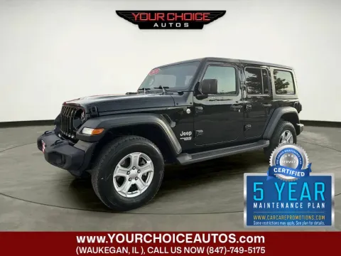 Black 2019 Jeep Wrangler Unlimited Sport S for sale in Waukegan, IL