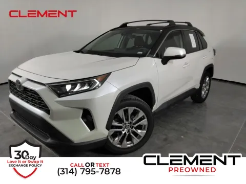 White 2021 Toyota RAV4 XLE Premium for sale in St. Charles, MO