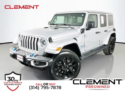 Silver 2023 Jeep Wrangler Sahara 4xe for sale in St. Charles, MO