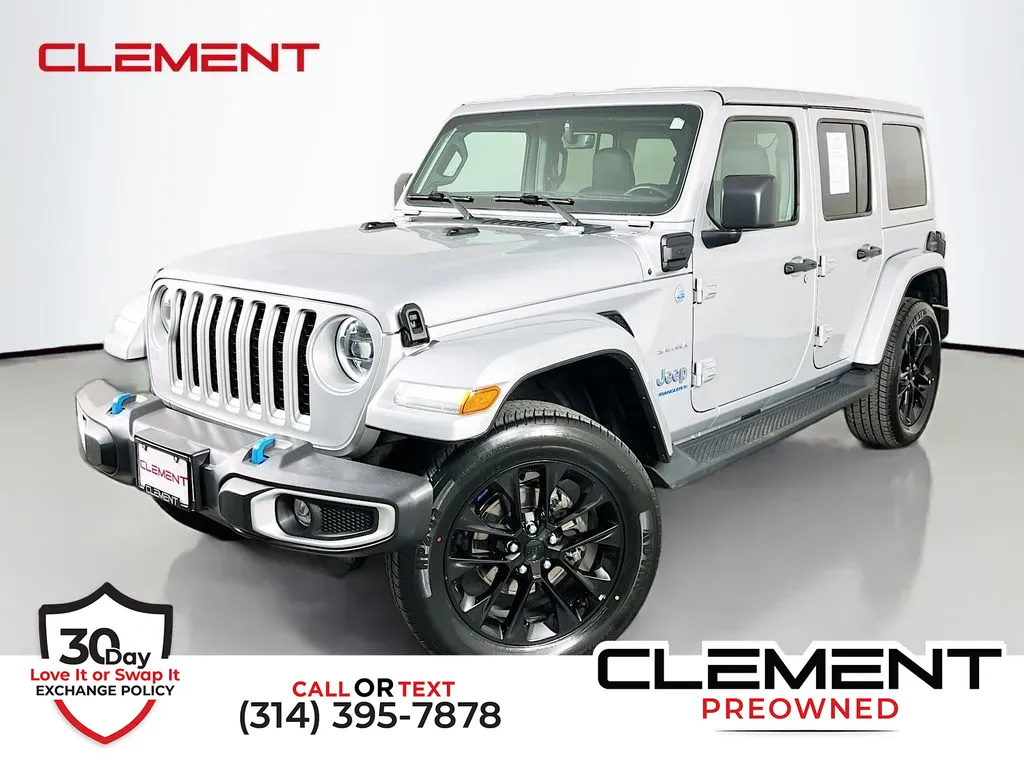 Silver 2023 Jeep Wrangler Sahara 4xe for sale in St. Charles, MO