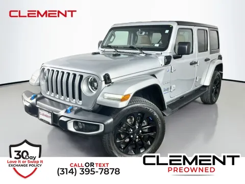 Silver 2023 Jeep Wrangler Sahara 4xe for sale in St. Charles, MO
