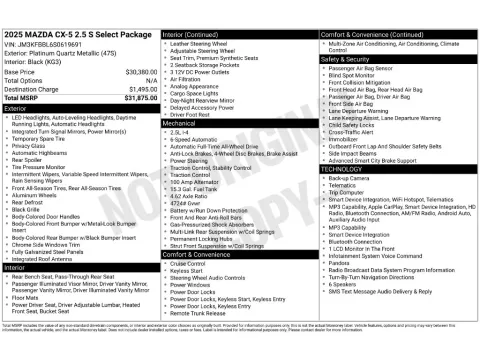Photos of 2025 Mazda CX-5 2.5 S Select Package for sale in St. Charles, MO at Clement Supercenter