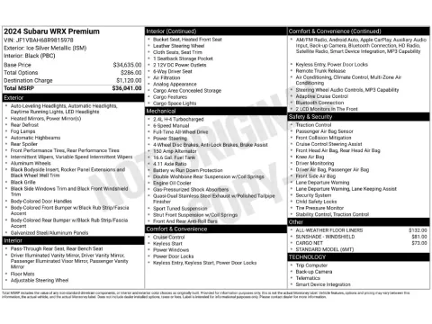 Photos of 2024 Subaru WRX Premium for sale in St. Charles, MO at Clement Supercenter