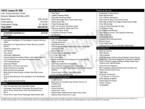 Photos of 2022 Lexus IS 300 for sale in St. Charles, MO at Clement Supercenter