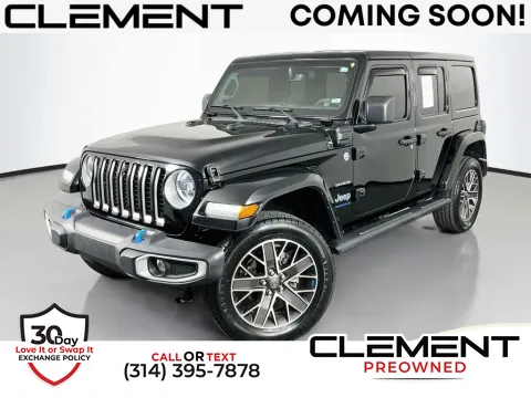 Black 2023 Jeep Wrangler Sahara 4xe for sale in St. Charles, MO