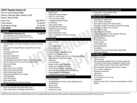 Photos of 2025 Toyota Camry LE for sale in St. Charles, MO at Clement Supercenter
