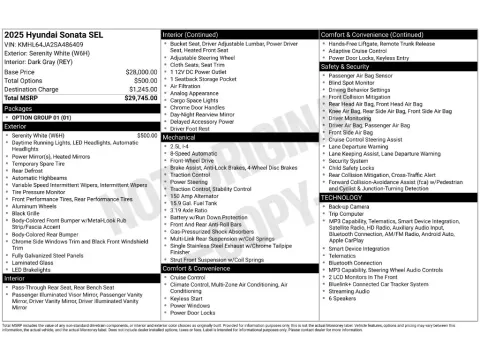 Photos of 2025 Hyundai Sonata SEL for sale in St. Charles, MO at Clement Supercenter