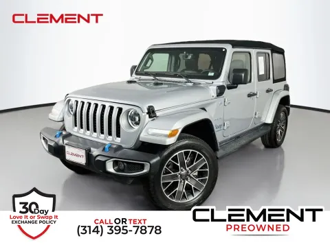 Silver 2023 Jeep Wrangler Sahara 4xe for sale in St. Charles, MO