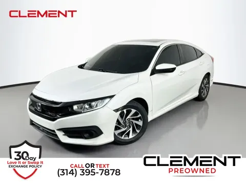 White 2016 Honda Civic EX for sale in St. Charles, MO