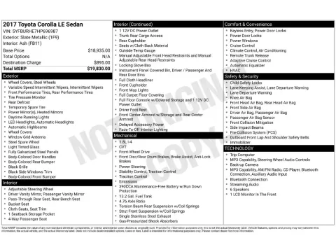 Photos of 2017 Toyota Corolla LE for sale in St. Charles, MO at Clement Supercenter