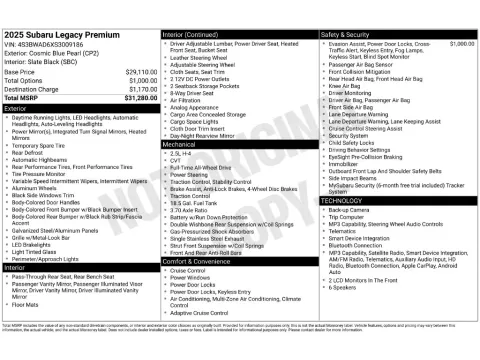 Photos of 2025 Subaru Legacy Premium for sale in St. Charles, MO at Clement Supercenter