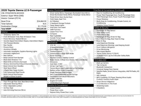 Photos of 2020 Toyota Sienna LE for sale in St. Charles, MO at Clement Supercenter