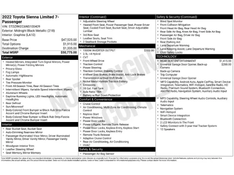 Photos of 2022 Toyota Sienna Limited for sale in St. Charles, MO at Clement Supercenter