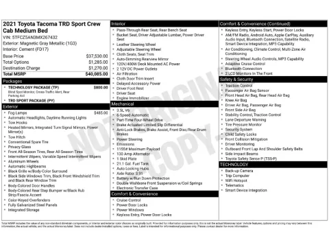 Another view of 2021 Toyota Tacoma TRD Sport for sale in St. Charles, MO at Clement Supercenter