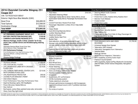 Photos of 2016 Chevrolet Corvette Stingray Z51 for sale in St. Charles, MO at Clement Supercenter