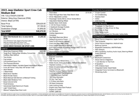 Photos of 2023 Jeep Gladiator Sport for sale in St. Charles, MO at Clement Supercenter