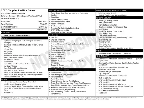 More photos of 2025 Chrysler Pacifica Select at Clement Supercenter, MO